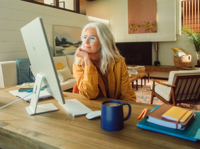 working on a computer
