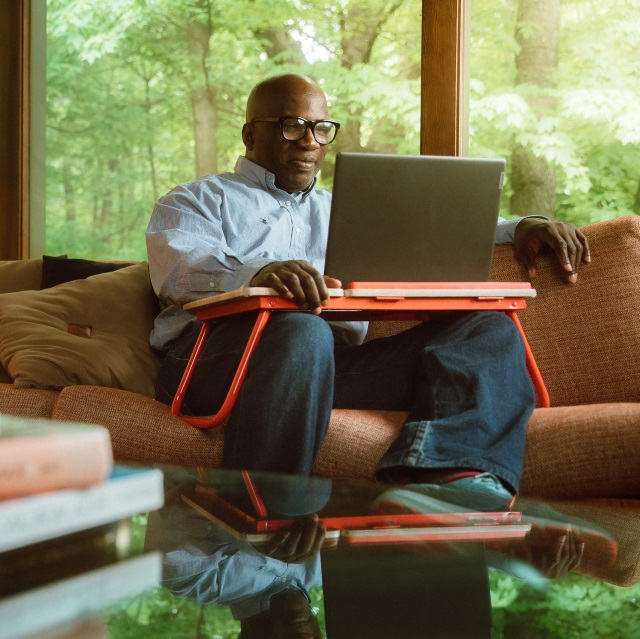 working on a computer