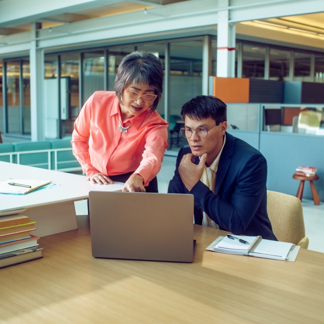 working on a computer