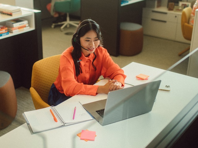 working on a computer