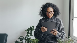 person using a tablet